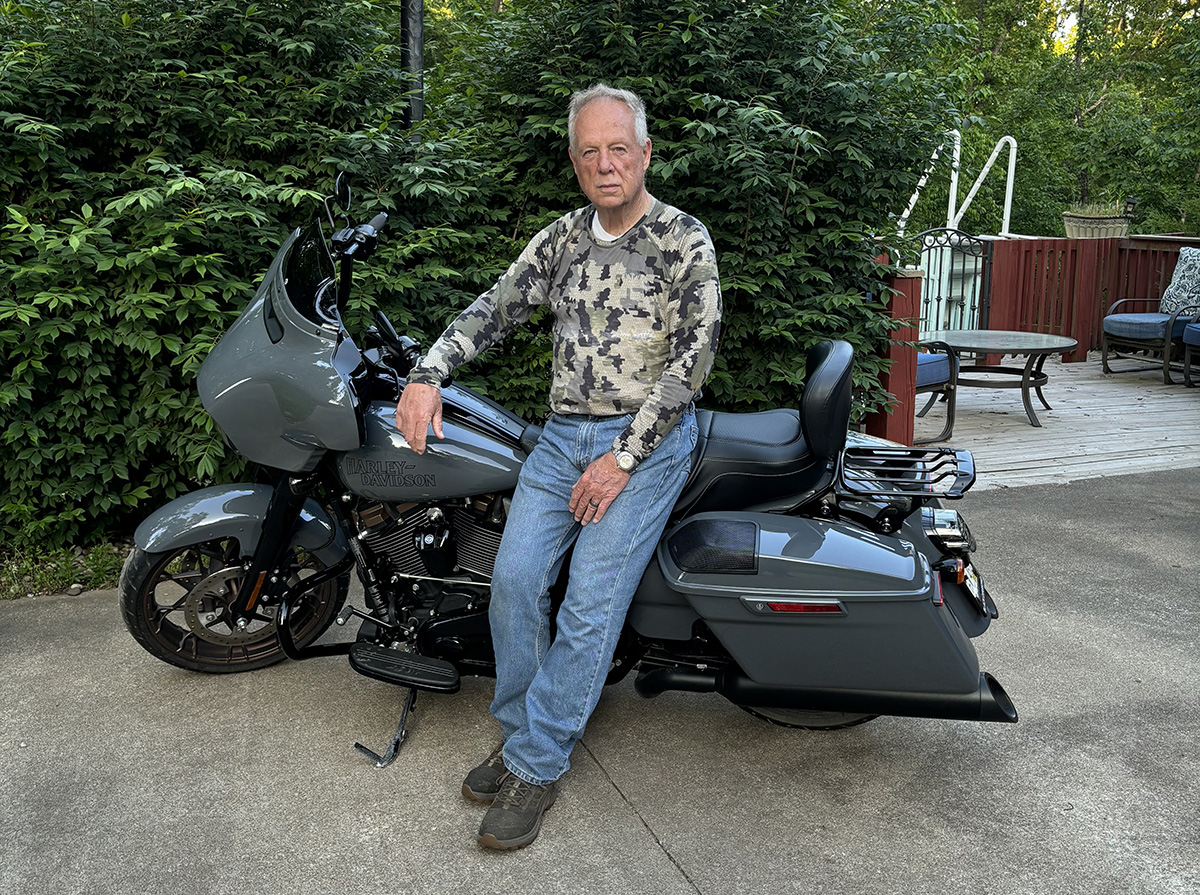 Tom Waller with his motorcycle