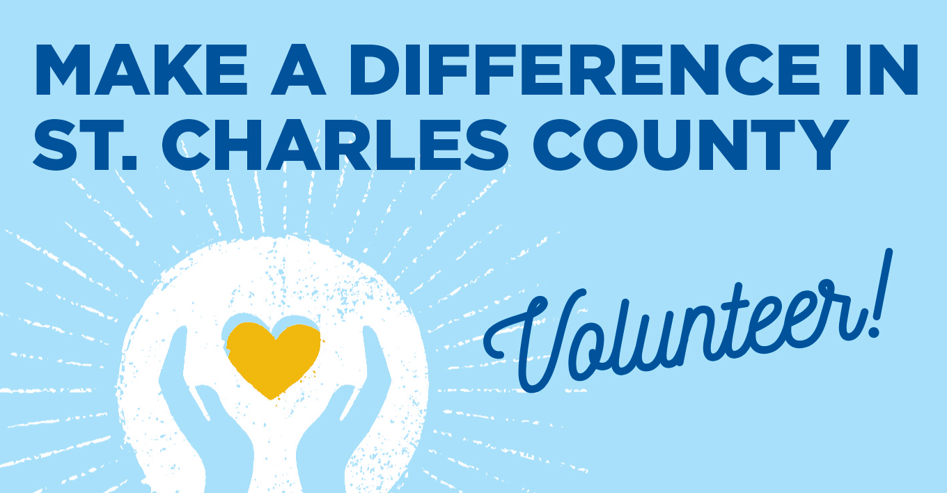 picture of a volunteer banner with hands holding a yellow heart